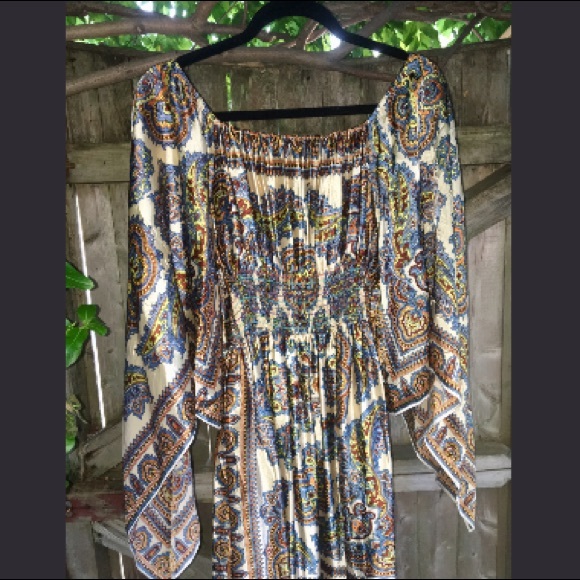 Vintage 1970’s BOHO Handmade Handkerchief Dress - Picture 2 of 4